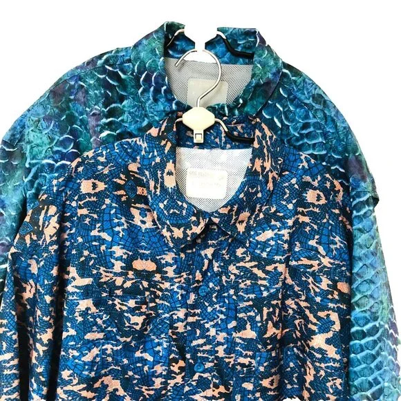 Reel Legends Fishing Shirt Men L Lot of 2A Abstract Quick Dry UPF‎ Activewear - Picture 2 of 10
